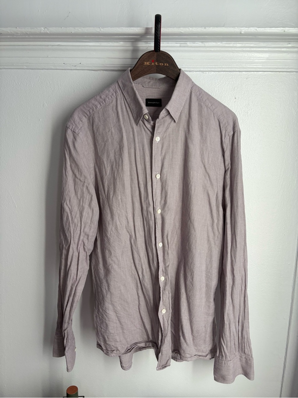 Ermenegildo Zegna Light Lavender Button-Up Dress Shirt